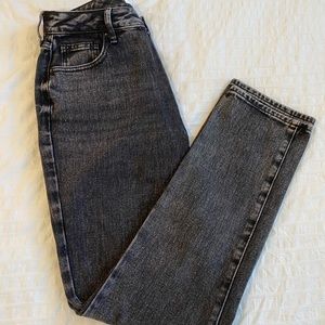 Straight leg black denim jeans